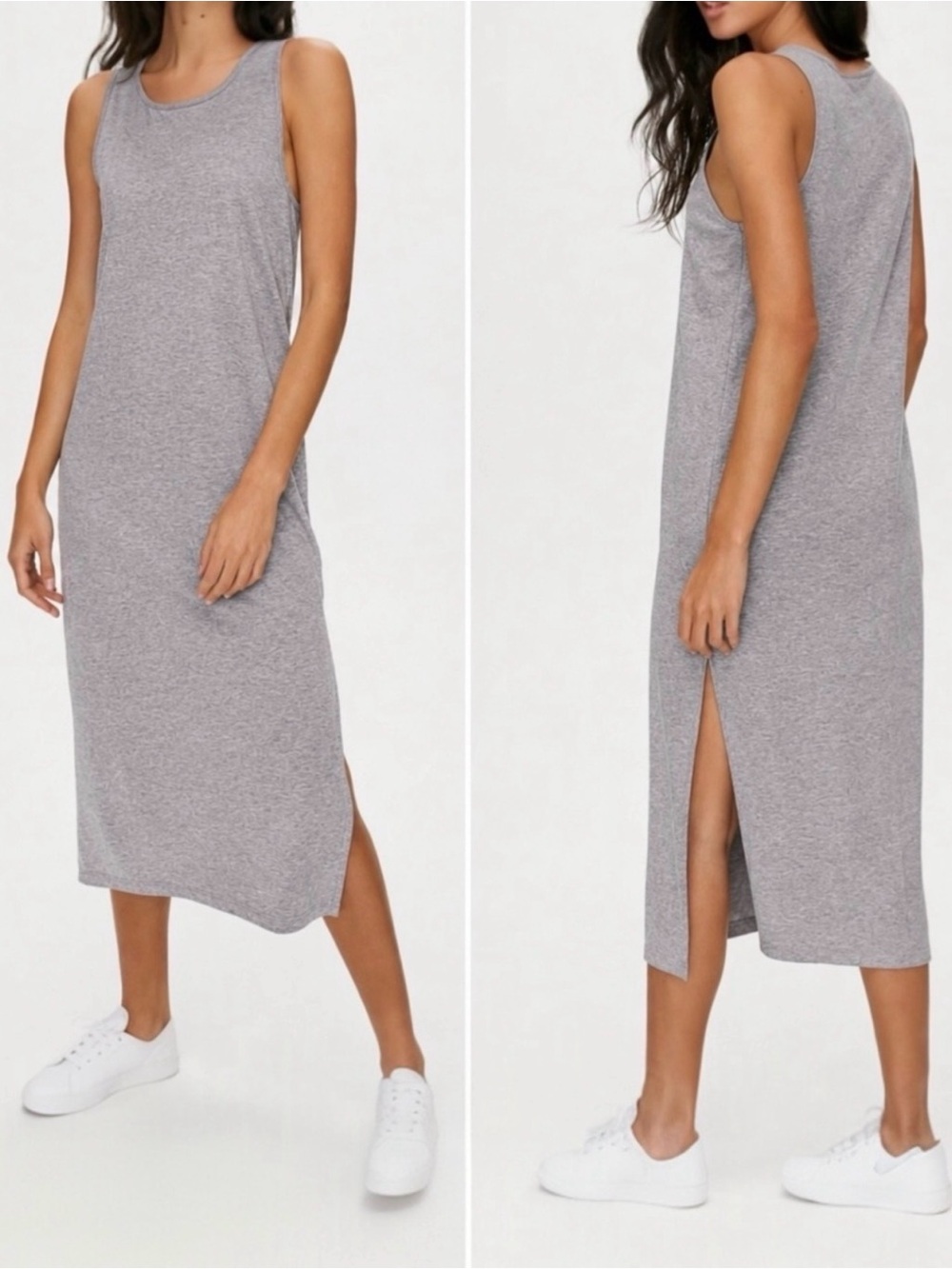 Aritzia The Group Babaton Evelina Midi Dress Heathered Gray Size M